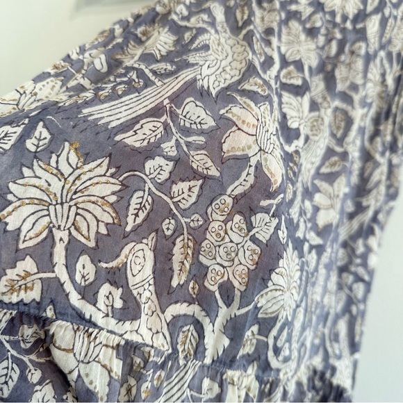 Alicia Bell tunic mini dress floral print sheer purple silk blend, Childrens 10 - Picture 6 of 11